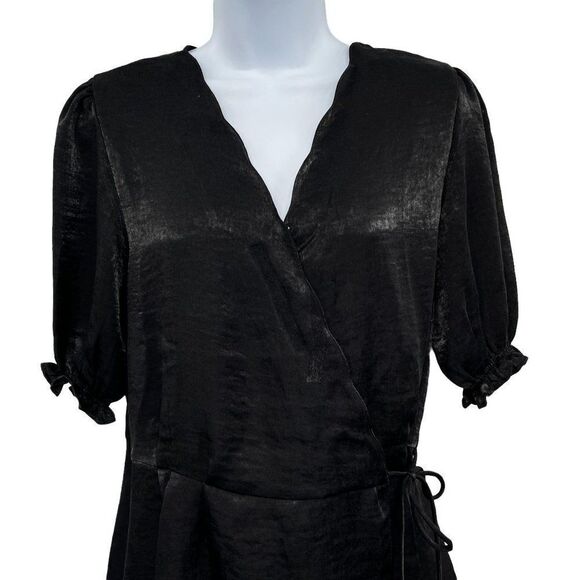 Buckle Sandy & Sid Surplice Wrap Blouse Top Black Medium - Picture 4 of 7